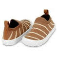 thumbnail image 3 of JAN & JUL Slip-on Kids Shoes, Breathable Casual Knit Sneakers (Khaki Stripes, 8 Toddler), 3 of 6