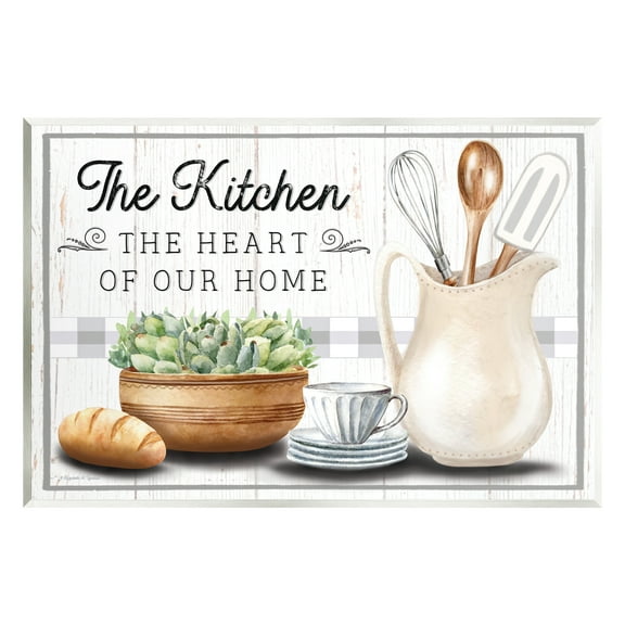 Stupell Industries Kitchen Heart of Home Food & Beverage Painting Unframed Art Print Wall Art, 15 x 10