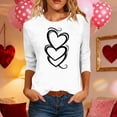 thumbnail image 2 of Hauts à Manches 3/4 pour Femmes, Blouse Décontractée à Col Rond Imprimée de Noël, 95 % Polyester 5 % Élasthanne, 2 of 7