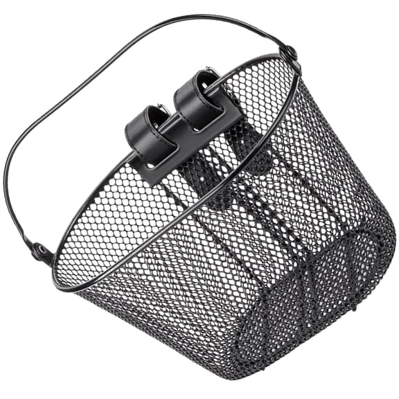 RUISINERY Childrens Bicycles Front Basket Metal Bikes Basket with Adjustable Belt Handlebars Storage Container