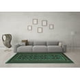 thumbnail image 3 of Ahgly Company Machine Washable Indoor Rectangle Southwestern Turquoise Blue Country Area Rugs, 8' x 10', 3 of 4