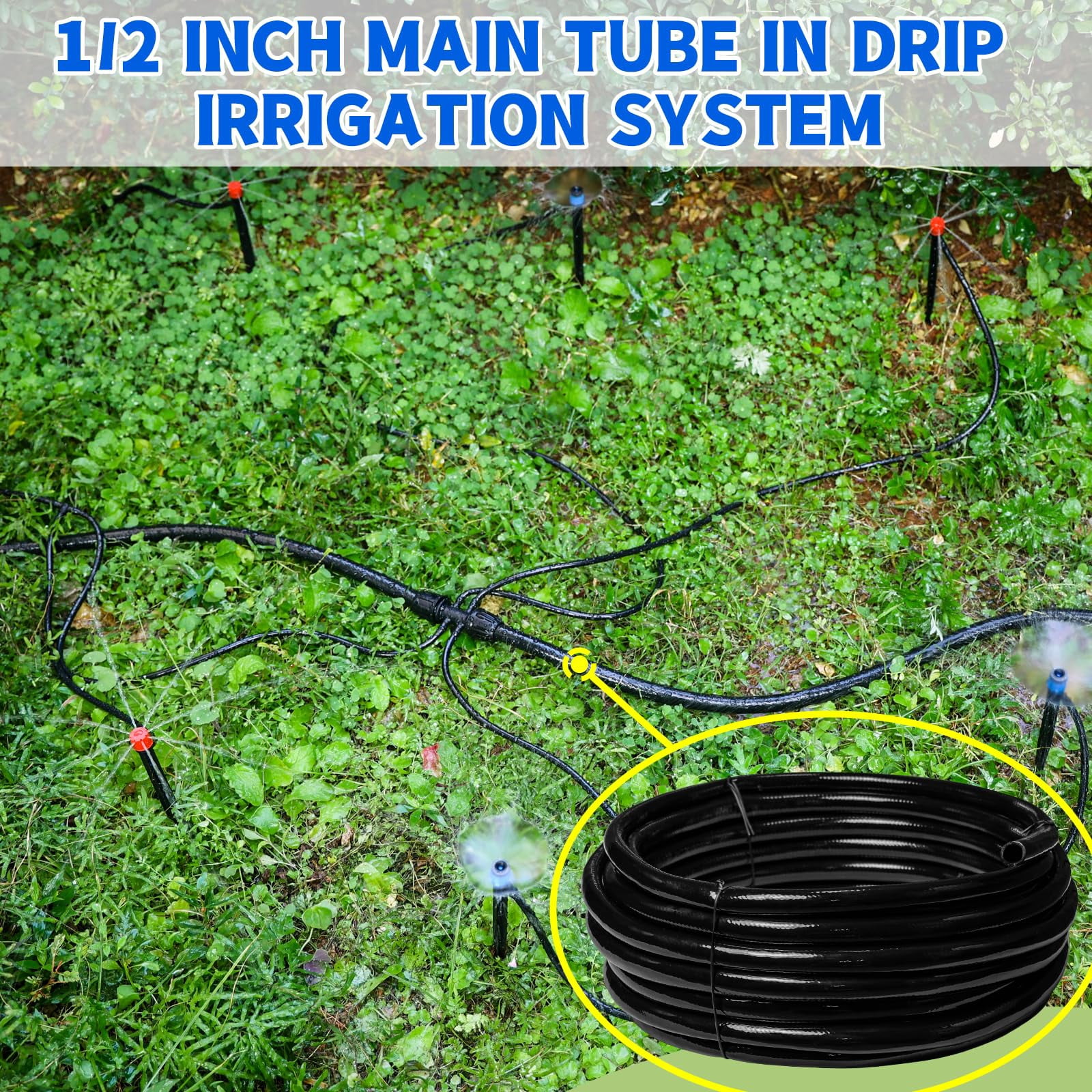 50/ 100/ 240FT Drip Irrigation System Kit Automatic Garden Watering System for Plant Greenhouse Yard Lawn