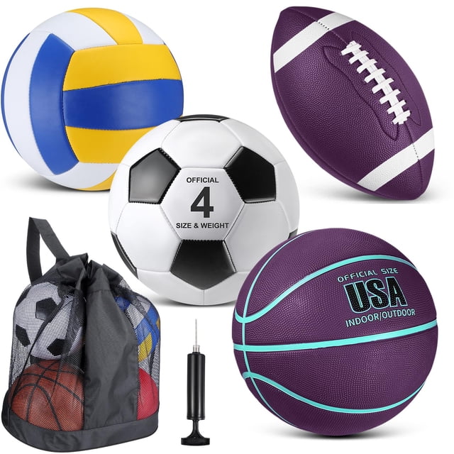 Set de pelotas deportivas para niños, baloncesto, fútbol, voleibol