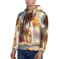thumbnail image 3 of Kdxio Rainbow English Cocker Spaniel Print Mens Casual Hooded Collar Drawstring Hoodies Pullover Sweatshirts Casual Long Sleeve Shirts-3X-Large, 3 of 7