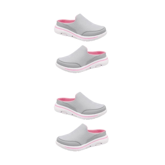 Sonducket 1 par de chanclas de estilo informal para mujer, zapatillas de fiesta para niñas, zapatillas transpirables de diseño Simple, gris rosa Talla 38 2Conjunto