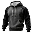 thumbnail image 2 of Color Block Hoodie Men Novelty Casual Long Sleeve Work Athletic Hoodies Sweatshirts Winter Drawstring Hooded Pullover with Kangaroo Pocket Gray M, 2 of 5