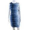 Badgley Mischka Womens Fringe Sleeveless Shift Dress Blue Size 2