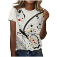 thumbnail image 1 of WEAIXIMIUNG T-Shirt à Manches Courtes Col Rond Imprimé pour Femmes Saint-Valentin, 1 of 5