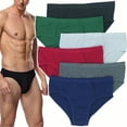 thumbnail image 3 of ToBeInStyle Men's Pack of 3 Assorted Cotton Bikini Briefs - Large, 3 of 9