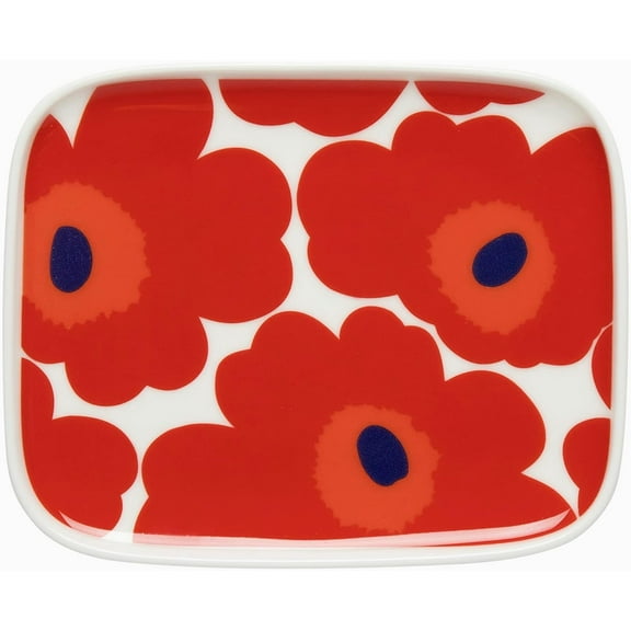 MARIMEKKO - Unikko Oiva Stoneware Plate Red Poppy