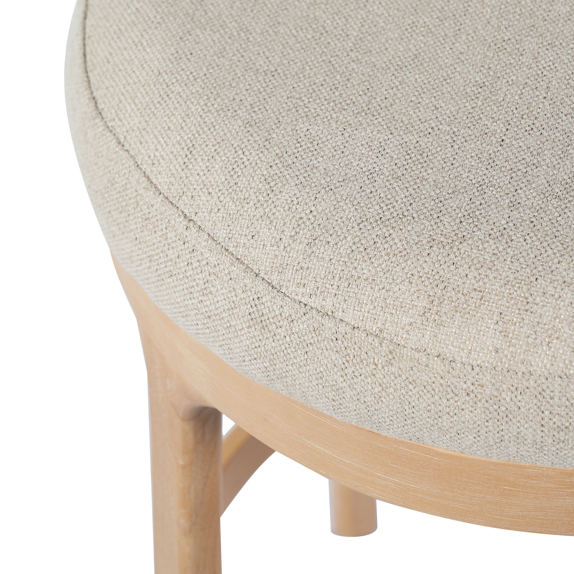 Christopher Knight Home 33"H Wooden Beige Upholstered Counter Stools with Round Seat, Natural Finish, Set of 2