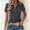 Dark Gray, variant on Women Tshirts Turn Down Collar Short Sleeve Solid Tee Classic Fit Womens Tees XL