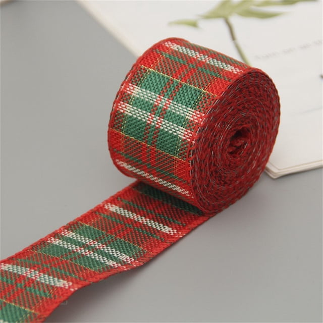 Langgg Christmas Ribbon Portable Party Decoration Classic Plaid House Decorations Exquisite Decorative Accessories for Celebration 1 Width 5cm