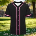 thumbnail image 4 of hlysgo Baseball Jersey for Women Full Button Mesh Embroidered Loose Fit Shirt Summer Comfy Casual Tops Watermelon Red,2xL, 4 of 6
