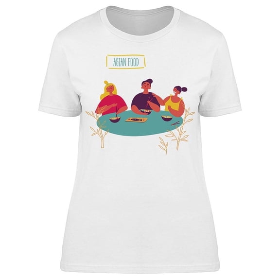 Asian Food People Eating Table Tee Women's -Image by Shutterstock