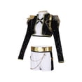 thumbnail image 4 of Pop Idol Halloween Costumes for Women, Fantasy Singer Group Cosplay Costume Black Outfit with 2 Pairs Earrings Waistband, for Halloween Carnival, 4 of 8