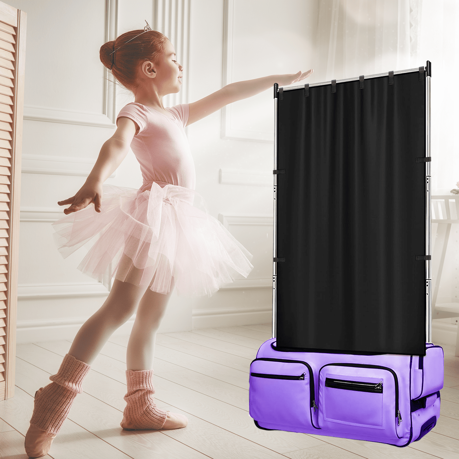 GOGHOST Portable dance curtain with Velcro sides, suitable for changing clothes and camping partition, 2PC