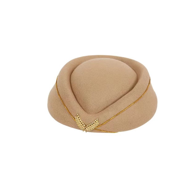 Boina retro de azafata, gorro de lana tipo pintor versátil para otoño e invierno para mujer