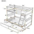 thumbnail image 7 of Triple Tree Adult Plywood MDF Pinewood Twin-over-Full Bunk Bed with Guardrails White, 7 of 7