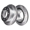 thumbnail image 5 of Detroit Axle - 14.29" inch Front Brake Kit for Ford 2013-2022 F-250 F-350 Super Duty 4WD, 2013-2016 F-450 Super Duty, Drilled and Slotted Disc Brake Rotors Ceramic Brakes Pads Replacement, 5 of 8