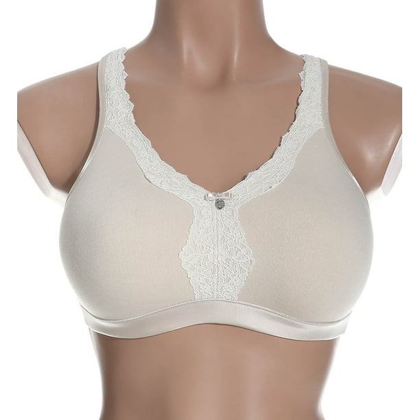 Women's Curvy Couture 1010 Cotton Luxe Wire Free Bralette (Natural 42C) 