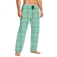 thumbnail image 4 of purcolt Mens Pajama Pants Soft Pjs Plaid Sleep Pants Lounge Bottoms with Pockets & Elastic Waist Sleepwear for Men, 4 of 9