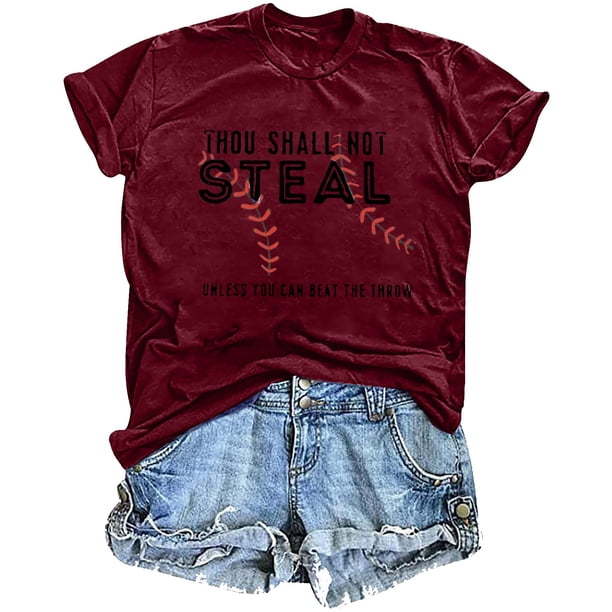 Mujeres Impreso Casual Top, Manga Corta Crew Cuello Blusa para la Primavera Y el Verano Desgaste, Ligero Imitación Algodón Moda Tee