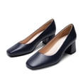 thumbnail image 4 of DREAM PAIRS Women's Low Chunky Heels Square Toe Pumps Comfortable Slip On Dress Shoes Wedding Party Office Shoes, 4 of 7