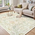 thumbnail image 1 of Farmhouse Sage Green Washable Living Room Rug 5x7, Floral Area Rug for Bedroom, Nursery, Dining Room Under Table, Home Office, Low Pile Non Slip Boho, 1 of 9