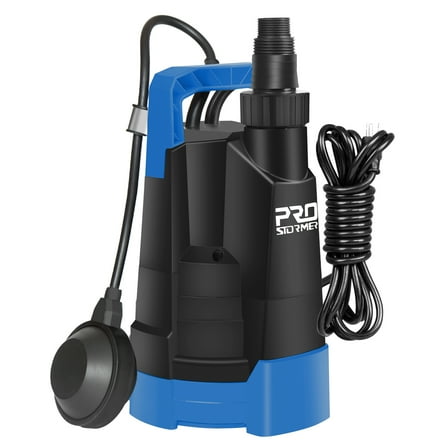 PRO 1HP Water Pump, 3430GPH Submersible Portable Clean Water Pumpe with Automatic Float Switch for Basement Flooding, Draining, Swimming Pool