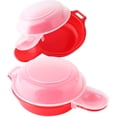 thumbnail image 1 of Pack Microwave Egg Cooker 1 Minute Hamburg Omelette Maker Kitchen Tool (Red & Clear), 1 of 5