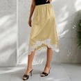 thumbnail image 2 of COMVALUE Bias Cut Midi Skirt with Lace Pure Mulberry Silk Slip Skirt Women Elegant Dressy Midi Skirt (Gold, M), 2 of 6