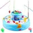 thumbnail image 1 of Juegos de pesca electrónicos Juguete de pesca magnético para niños niñas niños pequeños de 3 4 5 6 7 8 9 10 juguetes de juego regalos de cumpleaños de Navidad para niños con luz y música ER Rojo Verde, 1 of 5