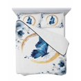 thumbnail image 7 of Quilts Queen Size Bedding Set, Blue Butterflies Flowers Lightweight Quilted Comforter, Spring Watercolor Botanical Floral Soft Bedspread Coverlet with Pillow Covers for All Season, 90" x 96", 7 of 7