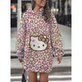 thumbnail image 1 of Vestido de invierno para mujer, vestido con capucha de manga larga con estampado de dibujos animados de Hello Kitty, suéter cálido de moda para mujer, 1 of 1