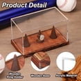 thumbnail image 3 of Exhibidor de anillos de campeonato Uxcell con base de madera, cubo de exhibición de béisbol acrílico, soportes para anillos claros, 3 of 5