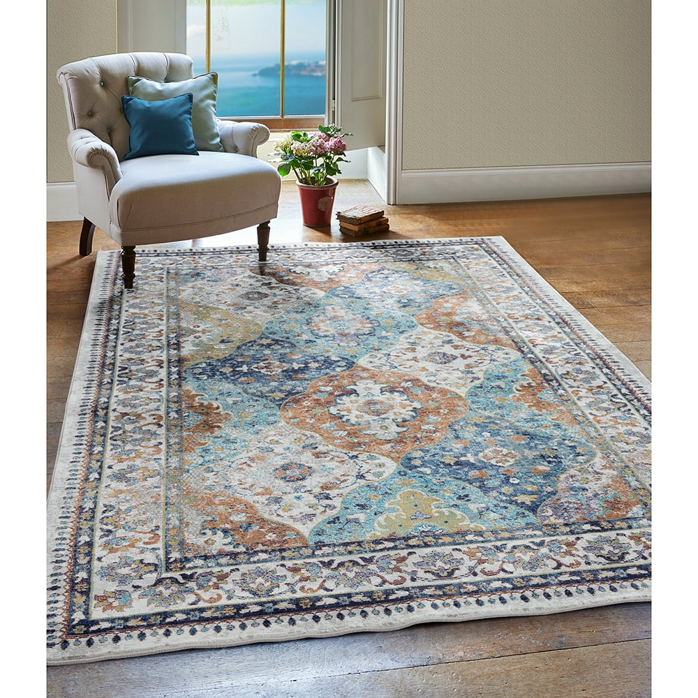 LR Home Ada 8'9" x 11'9" Multi/Beige Moroccan Indoor Area Rug