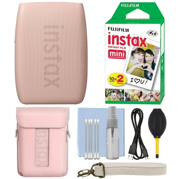 FUJIFILM INSTAX MINI LINK 3 Smartphone Printer Rose Pink   20 Film Essent Bundle