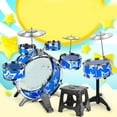 thumbnail image 4 of WANNGWE Ensemble de Tambours pour Enfants 3 Tambours 2 Bâtons de Percussion avec Kit de Pédale Réglable Kit de Percussion Garçons Applicable Noir Raffermit U25310-10075, 4 of 6