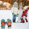 thumbnail image 3 of Sunshinehomely Kids Snow Ski Gloves Waterproof Windproof Skiing Gloves for Kids Green Winter Gloves Warm Mittens for Boys and Girls Ages 5-9, 3 of 6