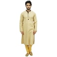 thumbnail image 6 of Atasi Men's Beige Designer Men's Kurta Pyjama Ethnic Wear Shirt-Small, 6 of 7