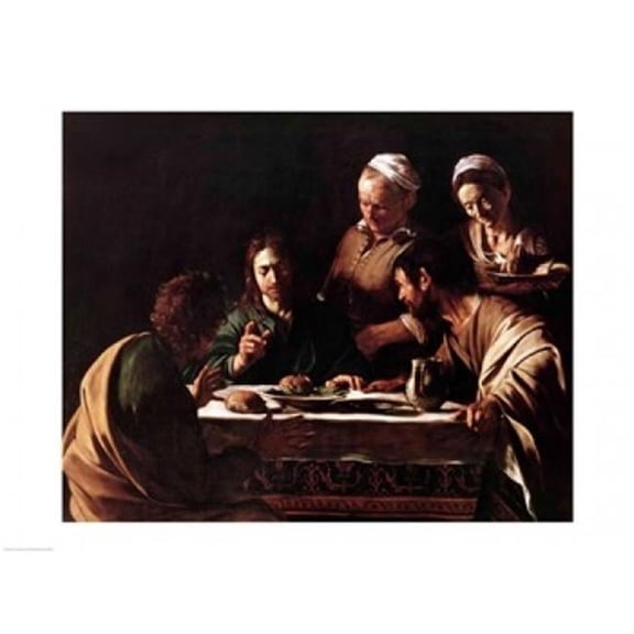 Supper at Emmaus 1606 Poster Print by Caravaggio - 24 x 18 in.