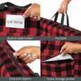 thumbnail image 5 of mDesign Long Gift Wrapping Bag w/ Handles and Zipper, Buffalo Plaid, Red/Black, 5 of 6