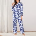 thumbnail image 2 of Hirioo Blue Vases for Women's Pajama Sets 2 Piece Pjs Women's Long-Sleeved Pajama Set Button Down Sleepwear,S-XXL-X-Large, 2 of 7
