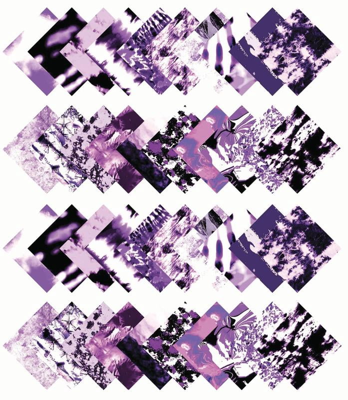 Soimoi 40Pcs Tie Dye Print Cotton Precut Fabrics For Quilting Craft Strips 2.5x42inches Jelly Roll - Purple