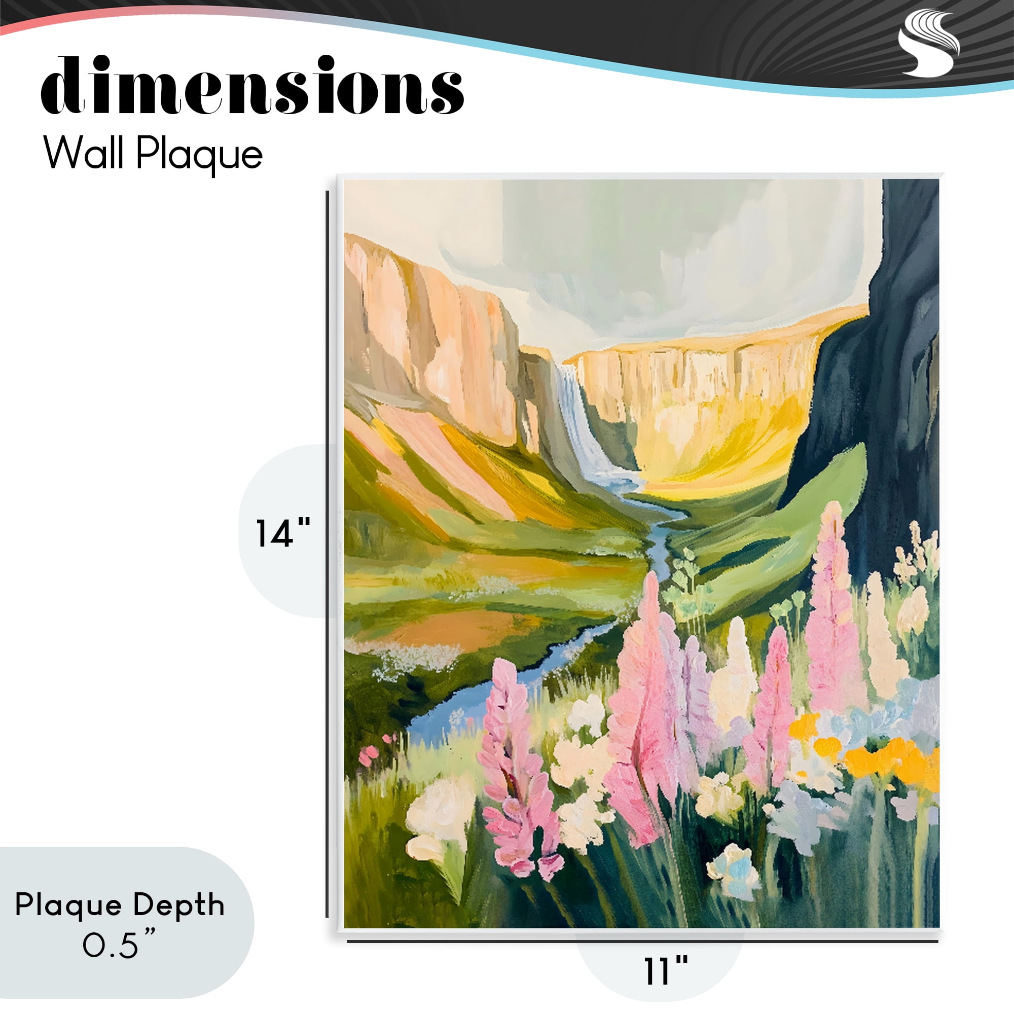 Stupell Industries Waterfall and Valley in Bloom Wall Plaque Art, design by The Prints Vibe