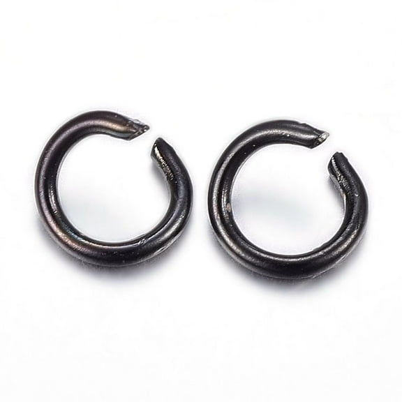 200pcs 304 Stainless Steel Open Jump Rings Electrophoresis Black 20 Gauge 5x0.8mm Inner Diameter: 3mm