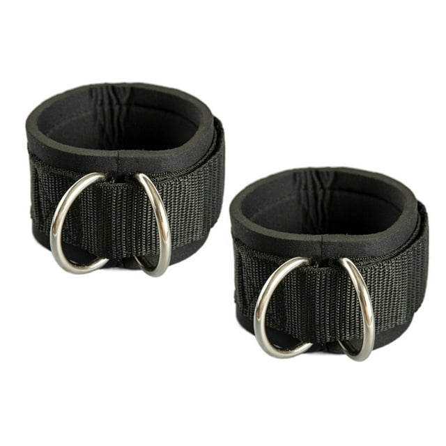 1 par de hebillas de tobillo - negro + anillo en D blanco plateado Ormromra CPB-DE-HJJ-35-1