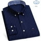 thumbnail image 1 of Chemises Oxford 100% pur coton pour hommes, chemise à carreaux à manches longues, rayée, BusinessTartan, rouge, vêtements de styliste, 1 of 4