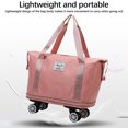 thumbnail image 3 of Universal Wheel Travel Bag, Large Capacity Folding Water-proof Travel Bag Handbag Handbag Travel Duffel Bag Ladies Multi-function Travel Bag Gifts Clearance Pink, 3 of 11